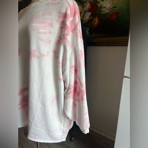 Pink Tie-Dye Women's oversized sweatshirt - Picture 5 of 7